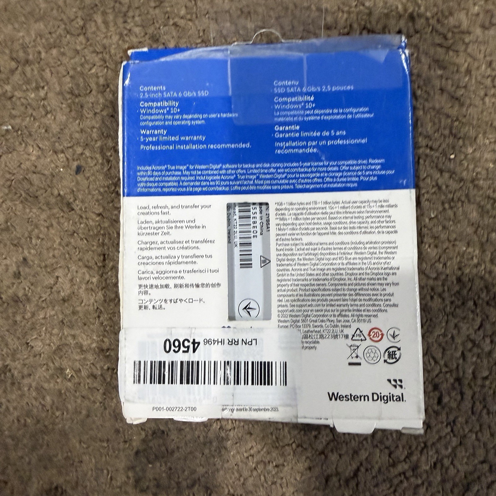 Western Digital 2TB WD Blue SA510(WDS200T3) SATA Internal Solid-State Drive-USED
