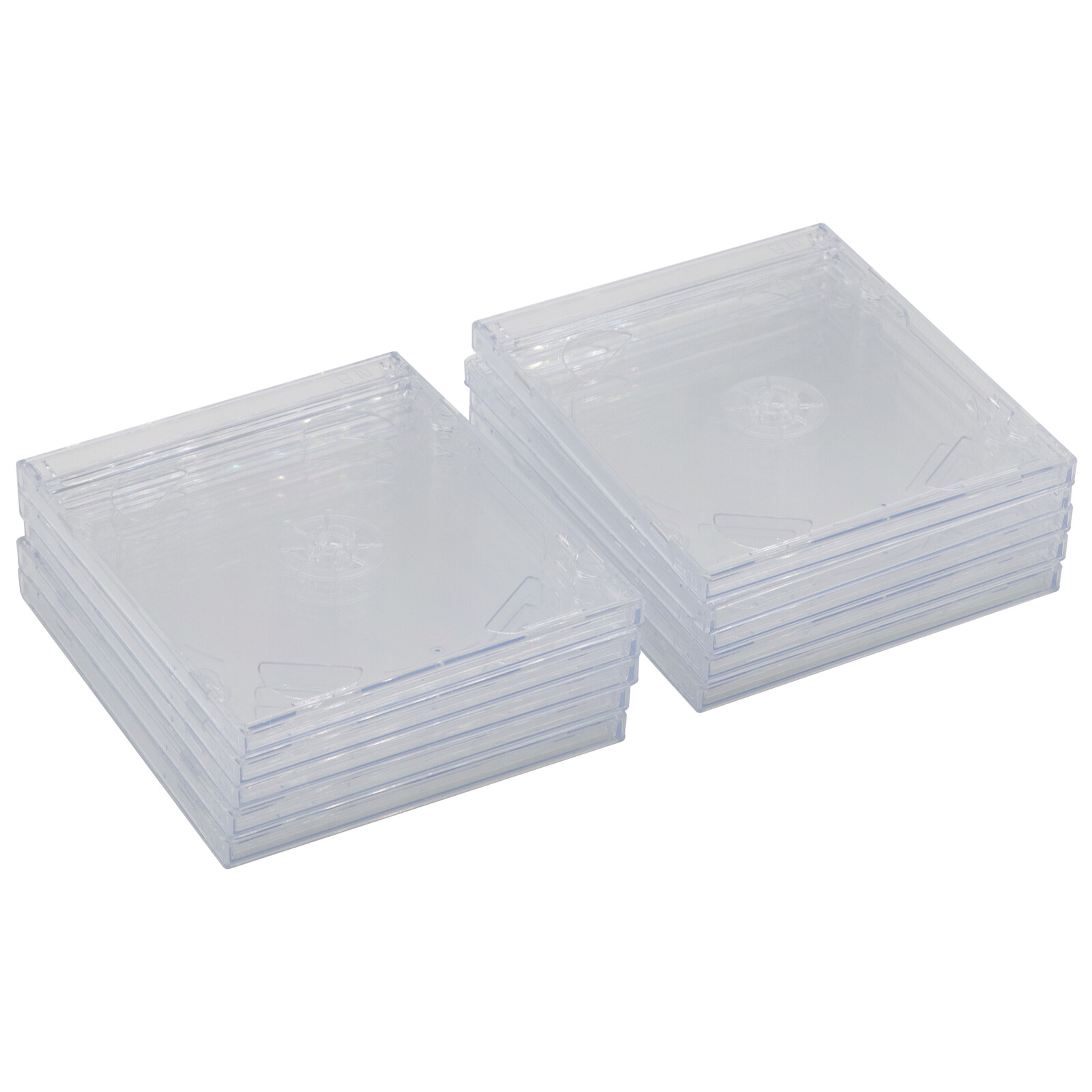 Pack of STANDARD Double CD Jewel Cases with Clear Tray 10.4mm 2 Disc CD Cover