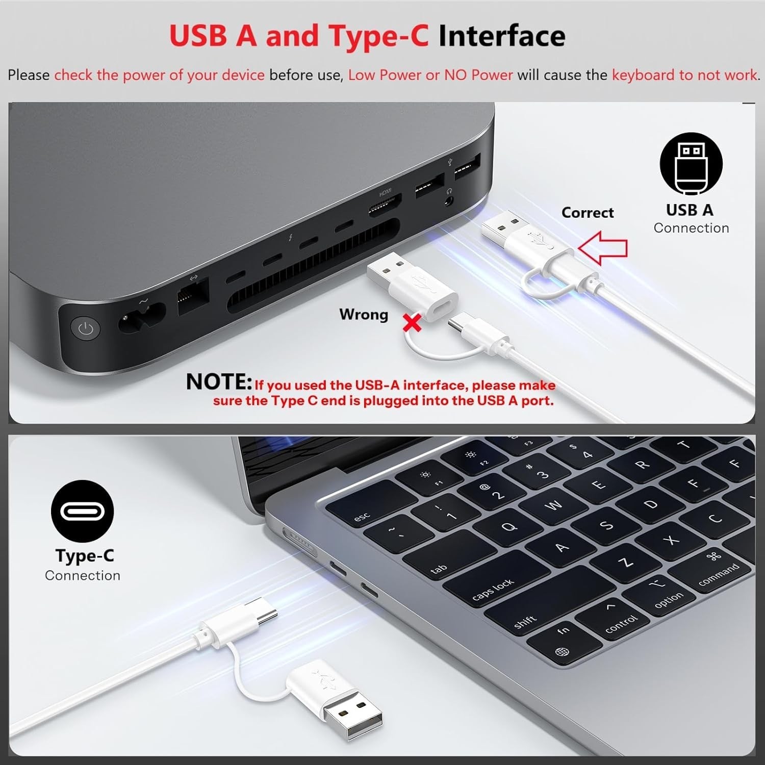 Compact Wired Keyboard for Mac with Ergonomic Design – 78 Keys, Easy Connection
