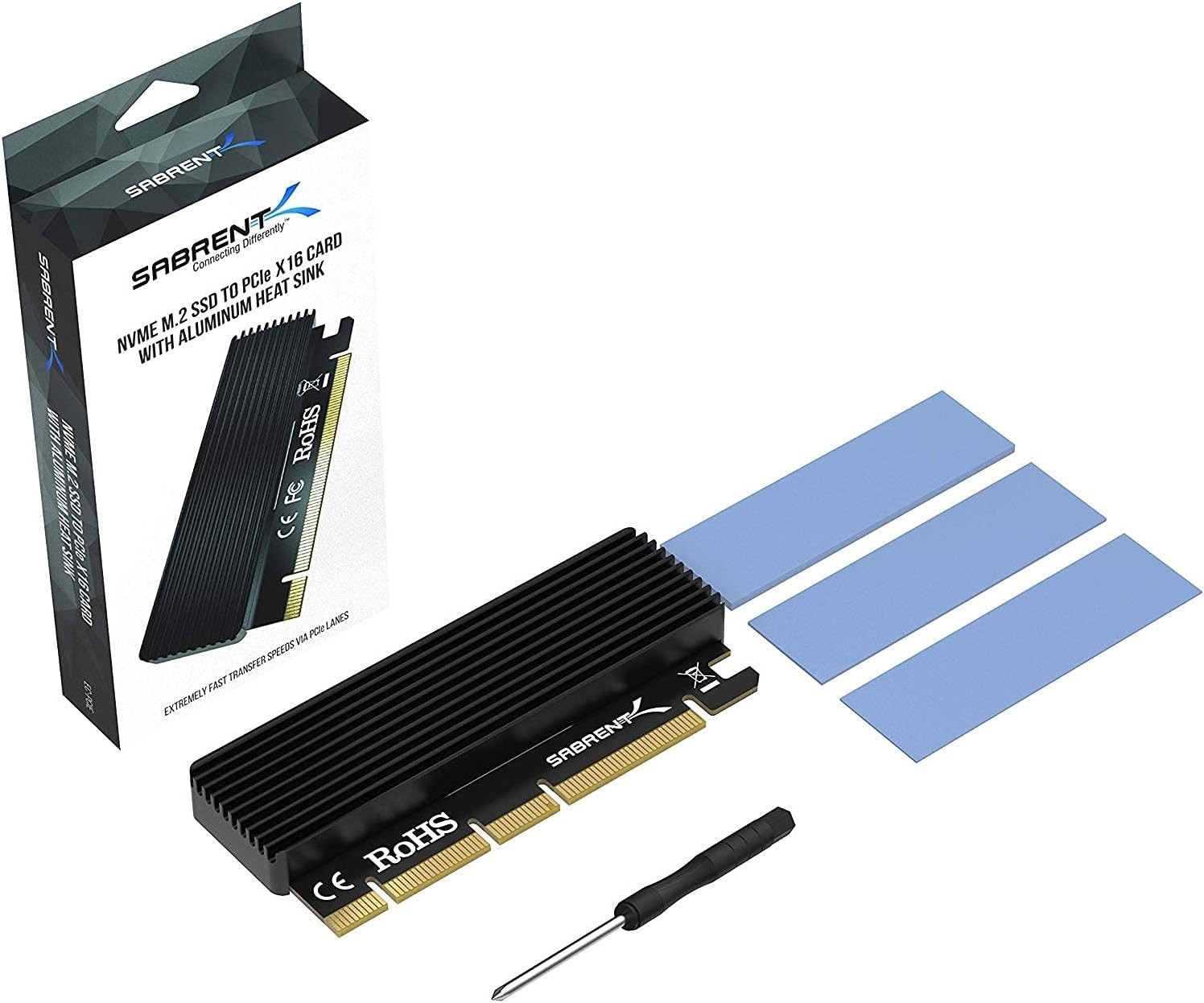 Ultra-Fast M.2 NVMe SSD PCIe X16/X8/X4 Adapter with Aluminum Heatsink