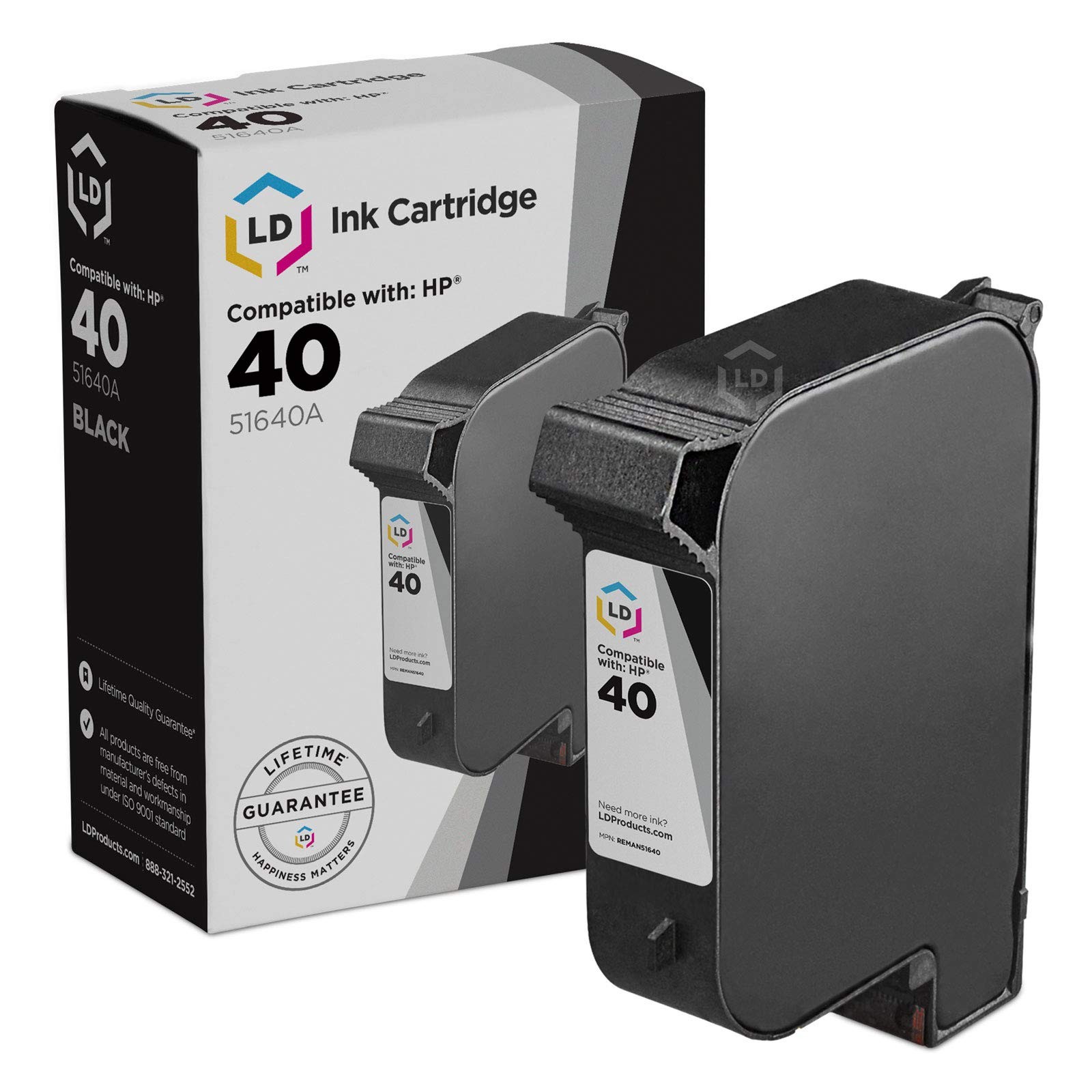 LD Products HP 40 Black Replacement Kit, MPN 51640