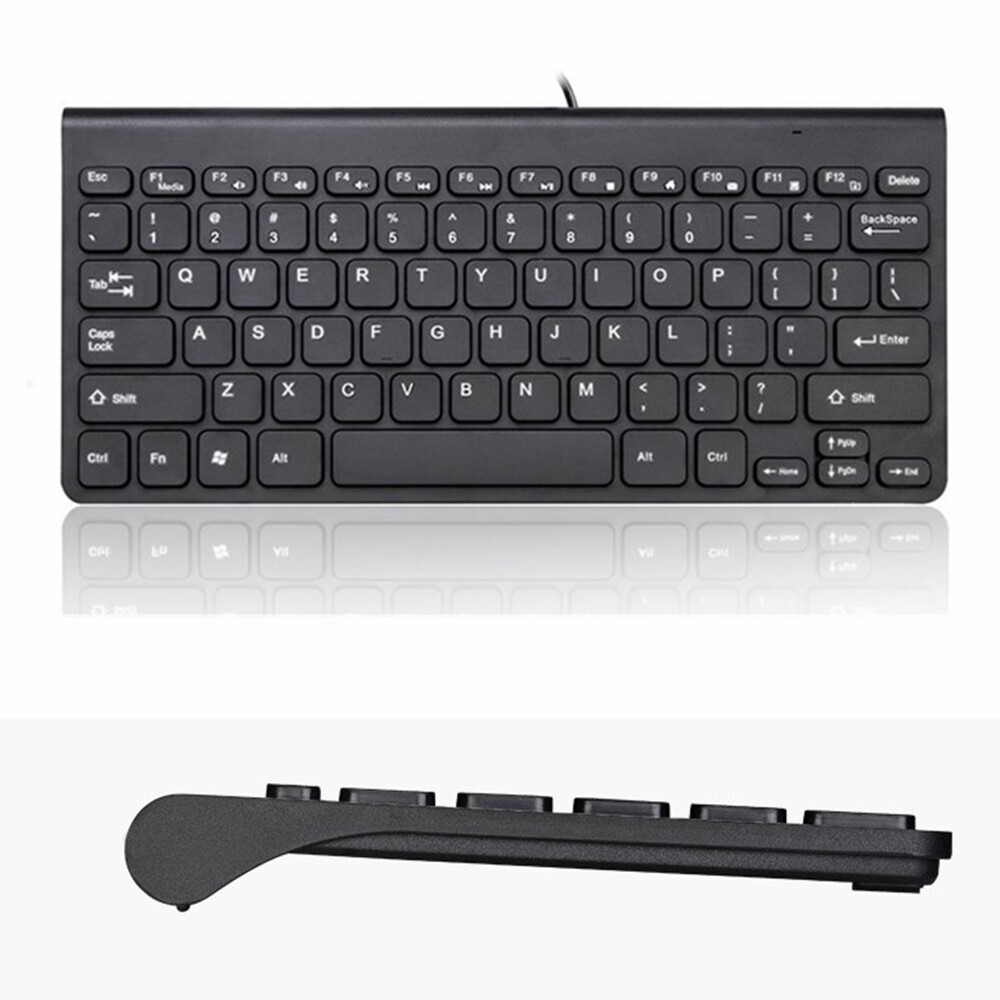 78 Keys Small Waterproof Wired USB Keyboard for PC Desktop Laptop Computer White