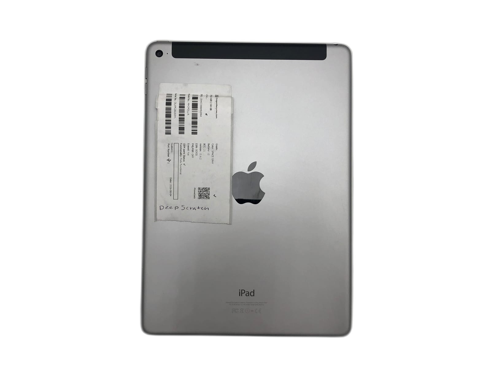 Apple MH2M2LL/A 64GB Space Gray Unlocked MH2M2LL/A iPadOS Tablet Tested