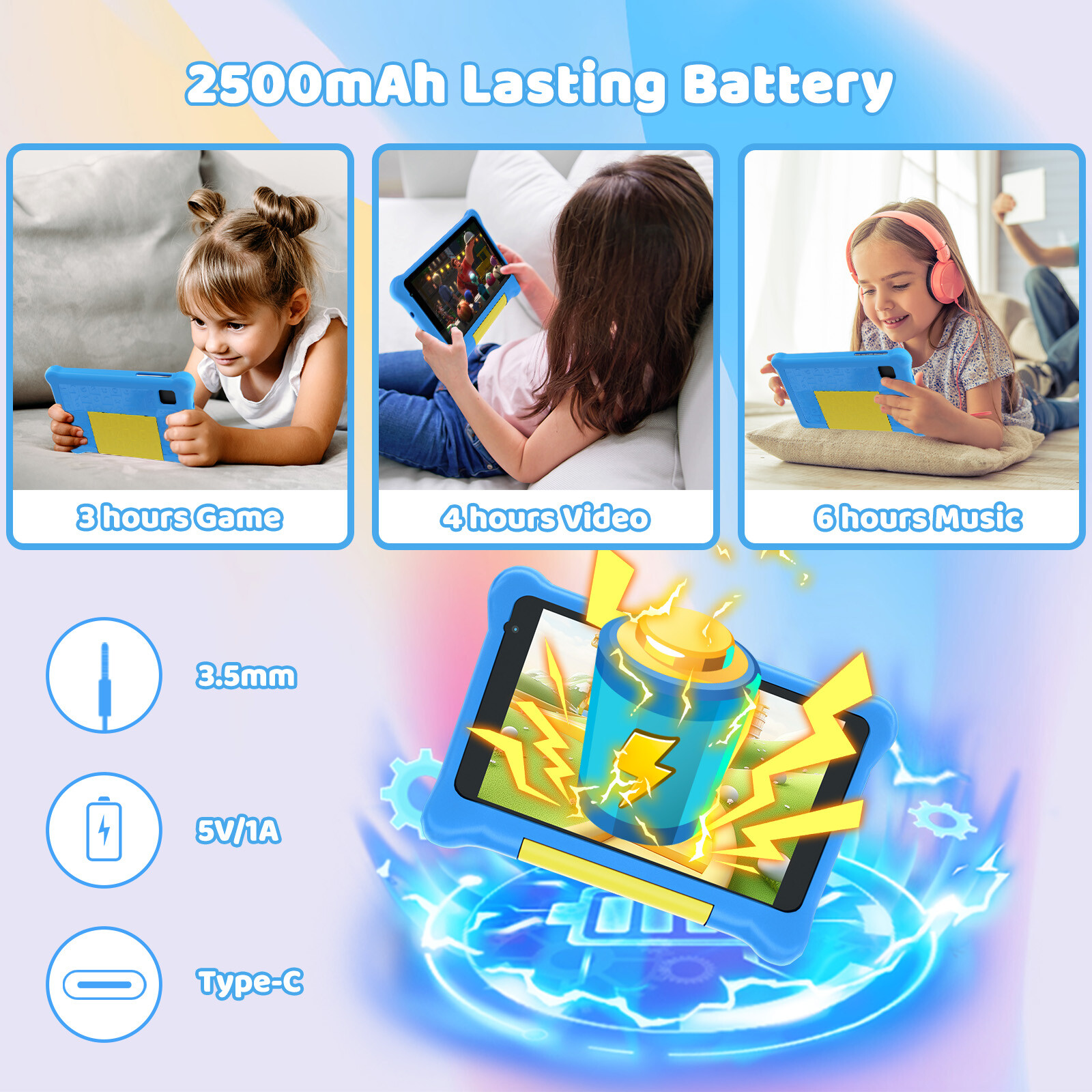 AEEZO Kids Tablet 7″ Android 13 Quad-core Tablet 32GB Tablets Shockproof PC