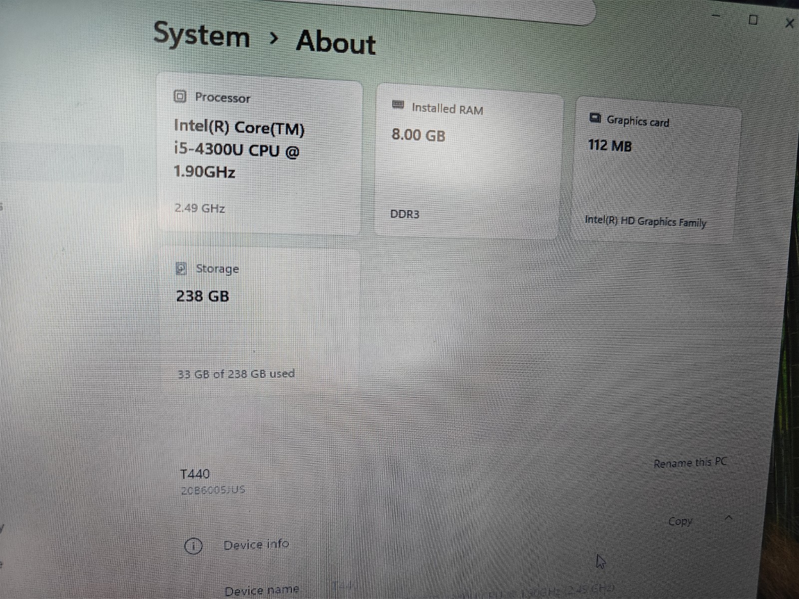 Lenovo ThinkPad T440 14″ Laptop Intel i5-4300U 8GB RAM 250GB SSD WIN11 PRO