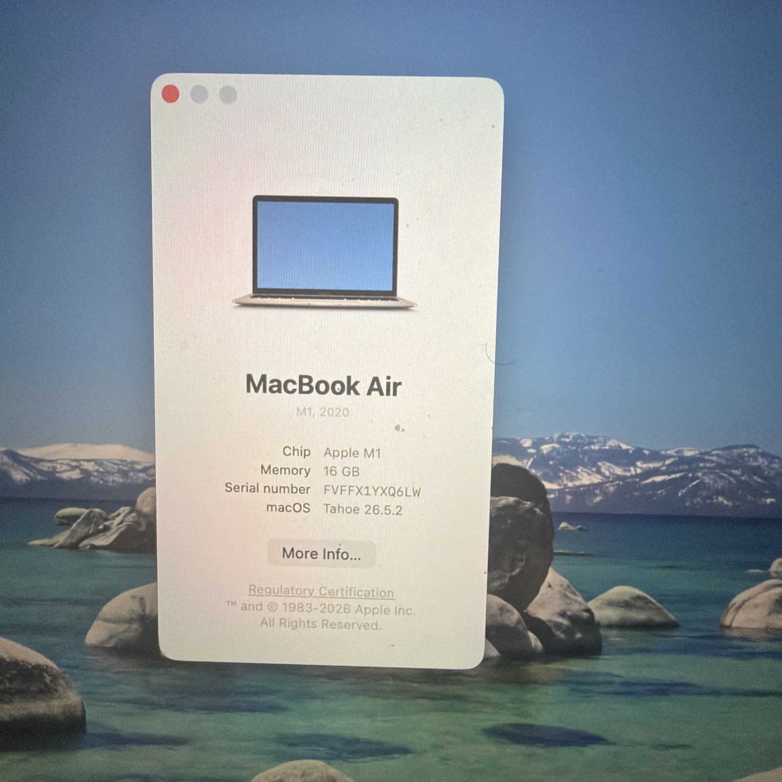 Apple MacBook Air 13.3″ (256GB SSD, Apple M1, 16GB RAM) Laptop – Silver -…