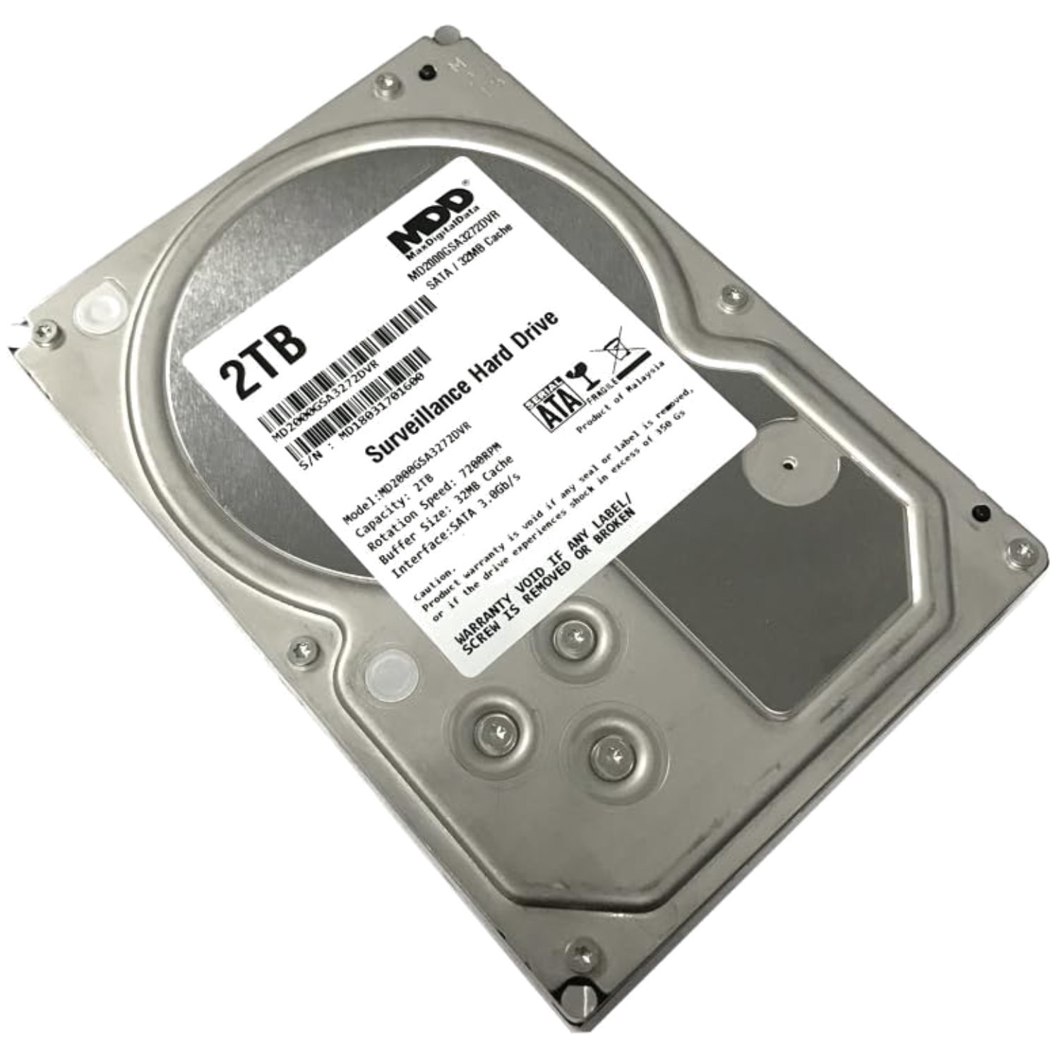 2TB Surveillance Hard Drive 7200RPM SATA 3.0Gb/s