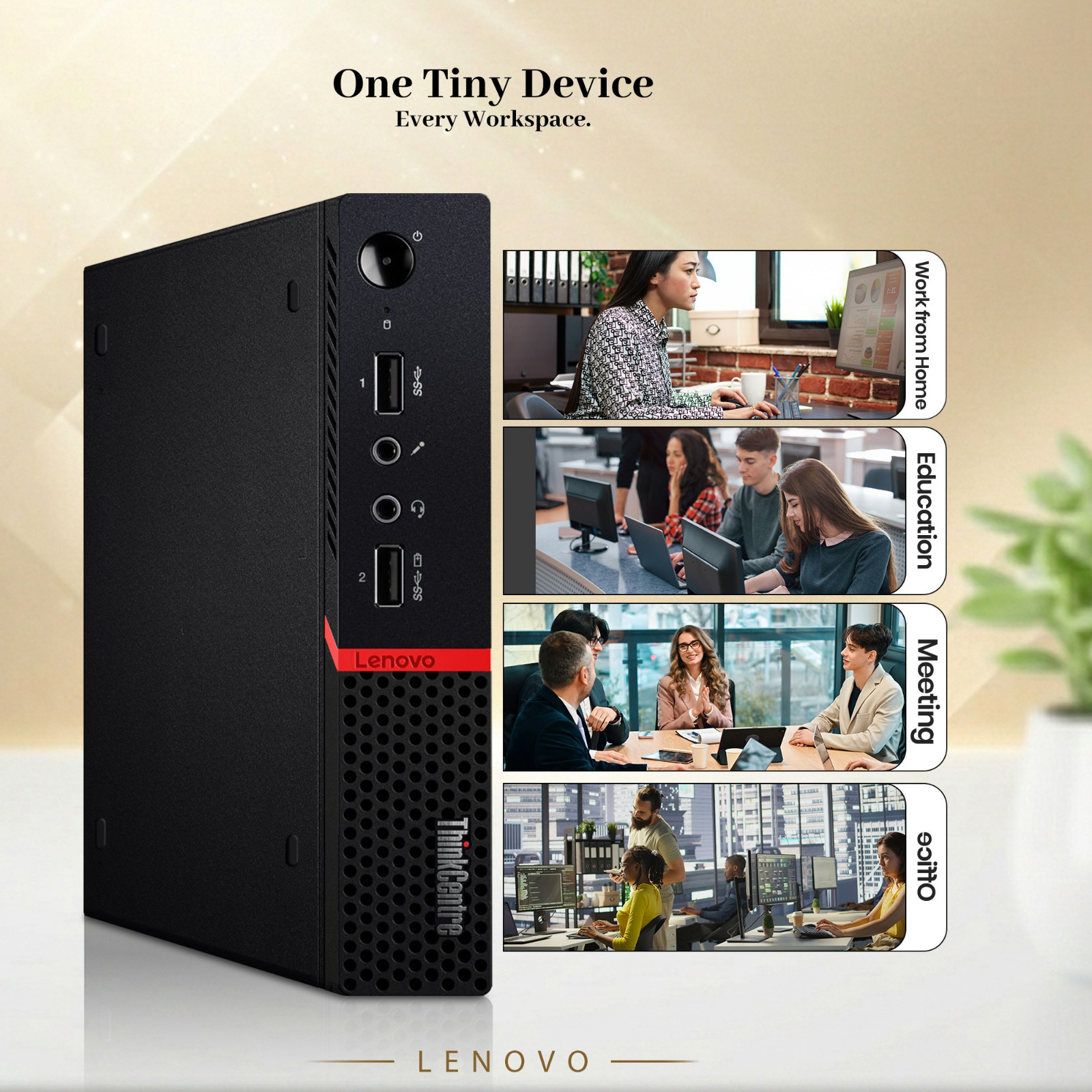 Lenovo M715q Desktop Mini PC AMD Ryzen 2400GE 32GB RAM 1TB SSD Wi-Fi Windows 11