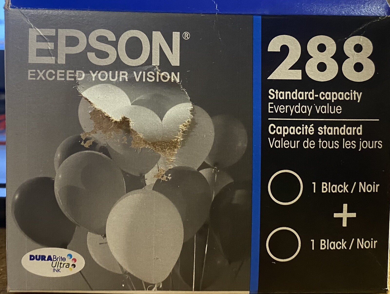 Epson 288 Black Standard Capacity Printer Ink Cartridges 2-Pack Exp 7/2026 NEW
