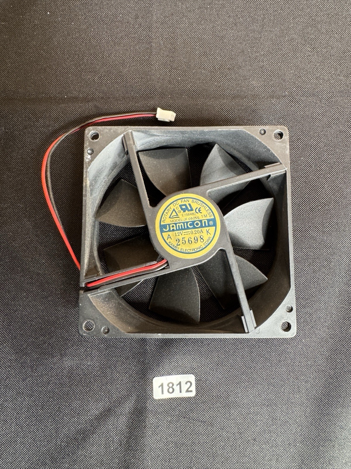 VTG Jamicon 92mm x 25mm DC Brushless Cooling Fan 12V 0.20A 2-Pin Connector NOS