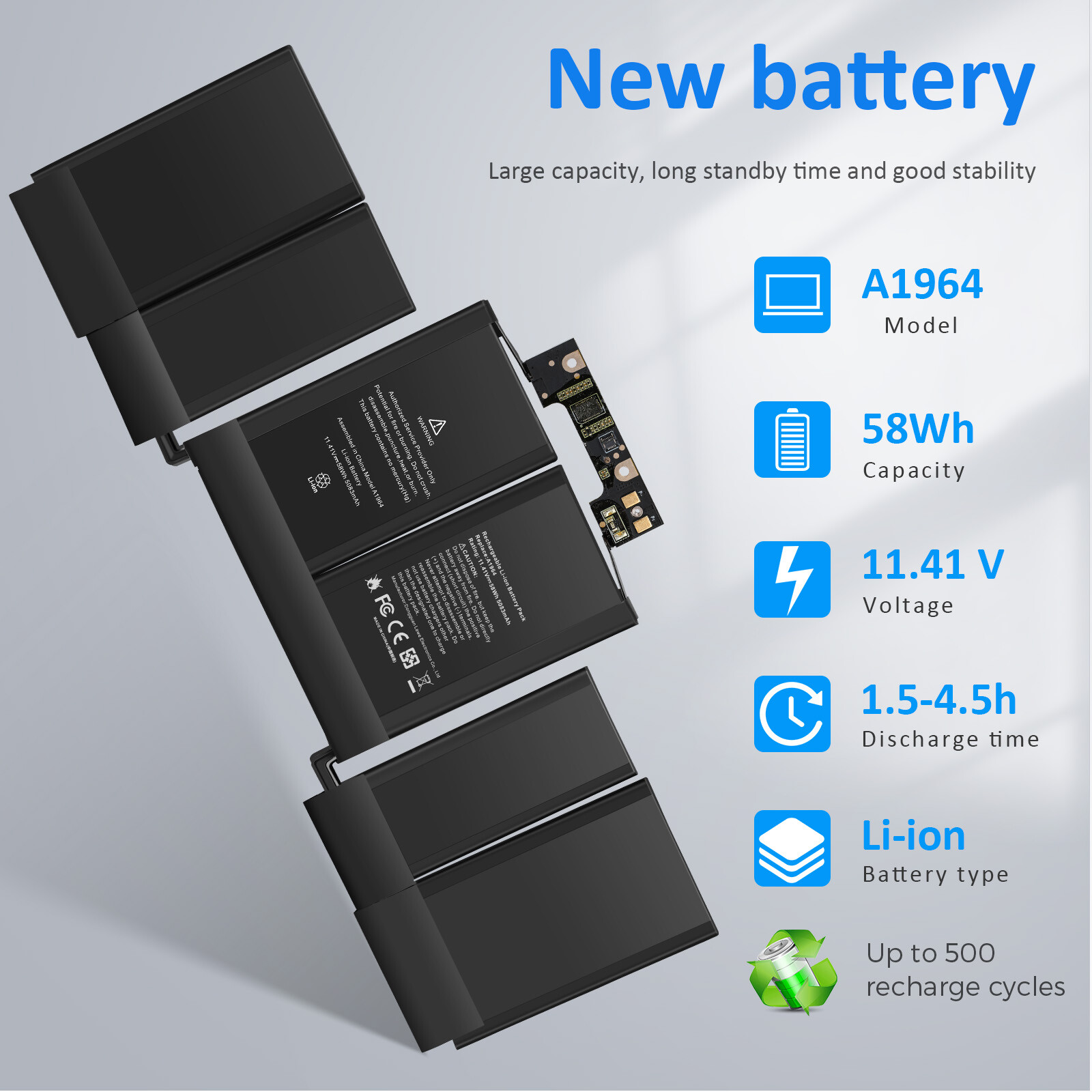 A1964 A1989 Battery for MacBook Pro 13 A1989 Laptop Mid 2018 2019 A2251 2020