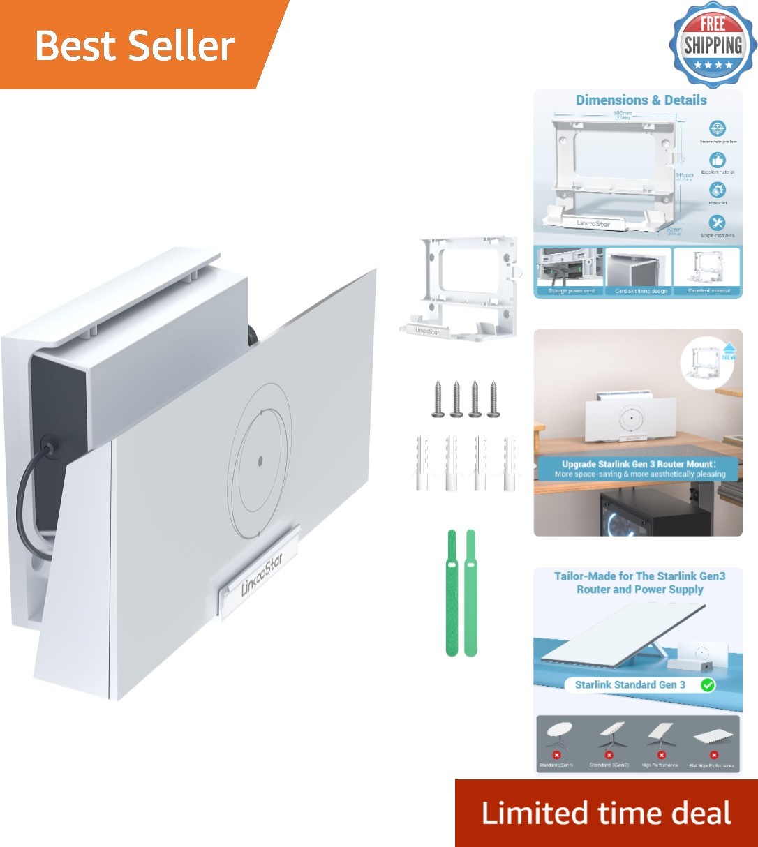 ABS Plastic Starlink Gen 3 Router Mount – Signal Optimized Design