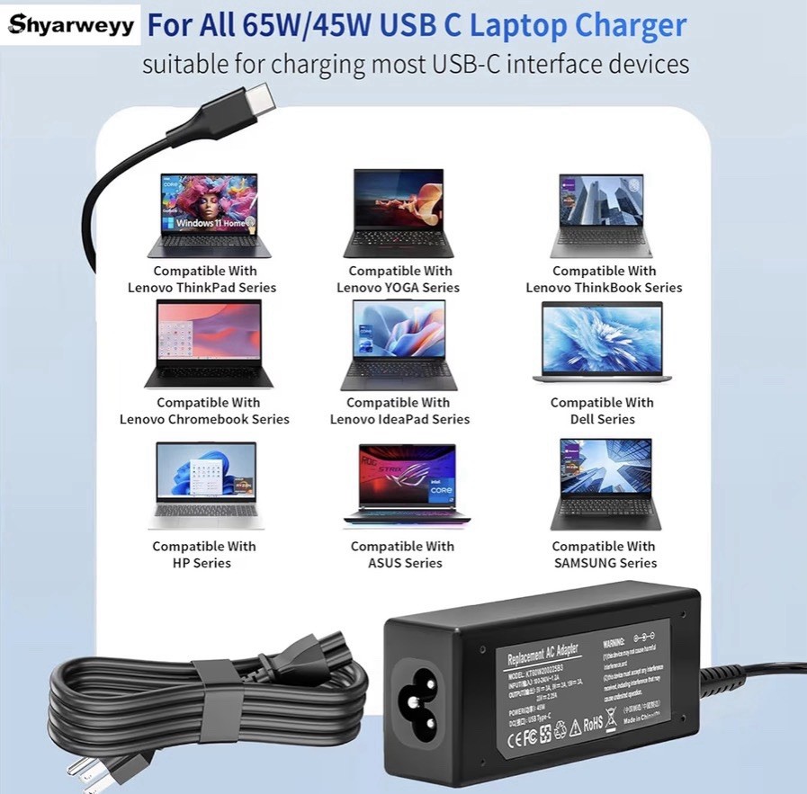 45 Watt USB C Chromebook Charger
