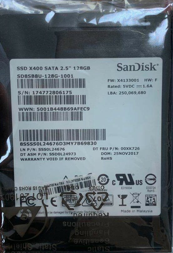 128GB SanDisk 2.5” SSD Solid State Drive SATA III 128GB For Laptop