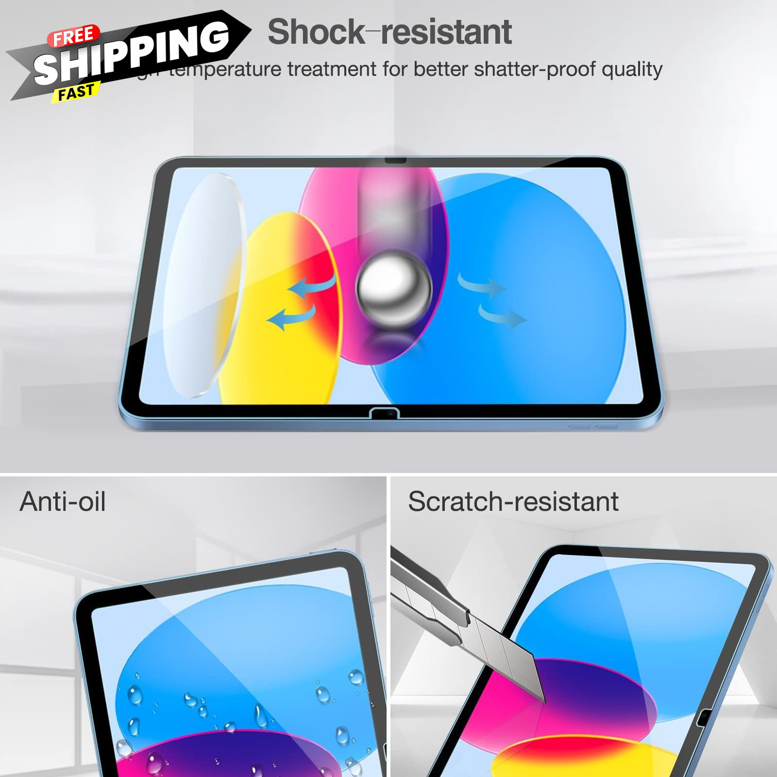 ProCase 2 Pcs Screen Protector for iPad A16 2025 2 Count (Pack of 1), Clear