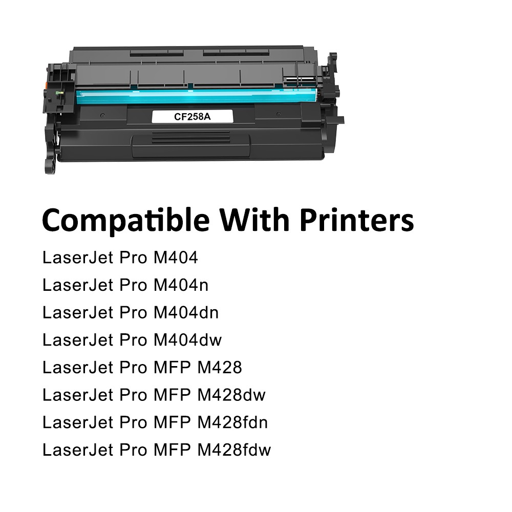 2 x CF258A 58A Toner for HP LaserJet Pro M404 M404n M404dn MFP M428fdw NO CHIP