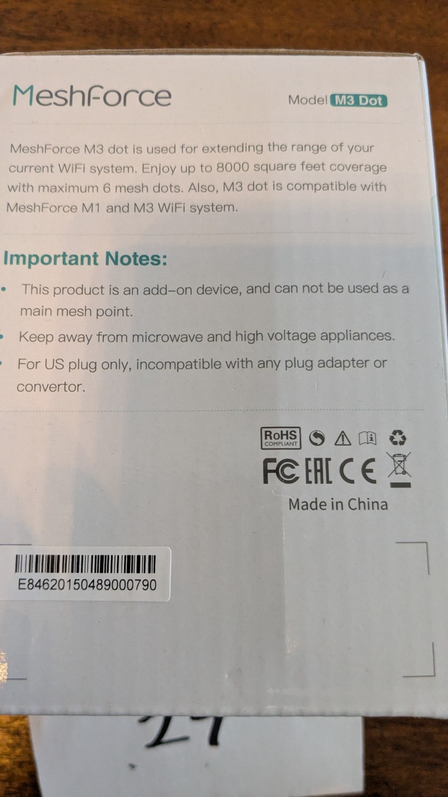 MeshForce M3 Dot Wall Plug WiFi Extender, Works with MeshForce M1 and M3