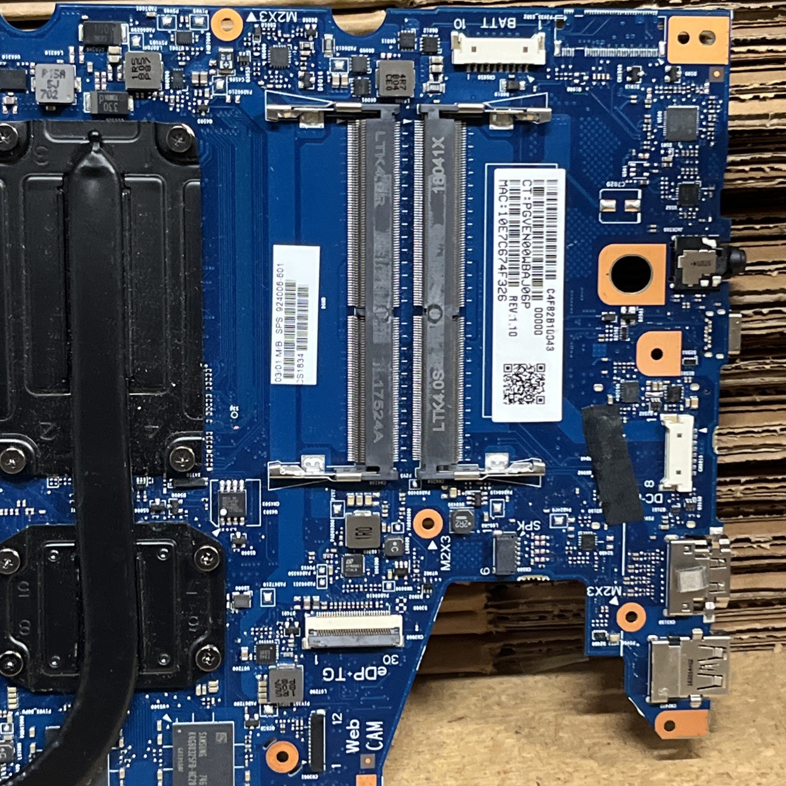 HP Laptop Motherboard 924006-601 | Intel Core i7-8550U 1.80 GHZ