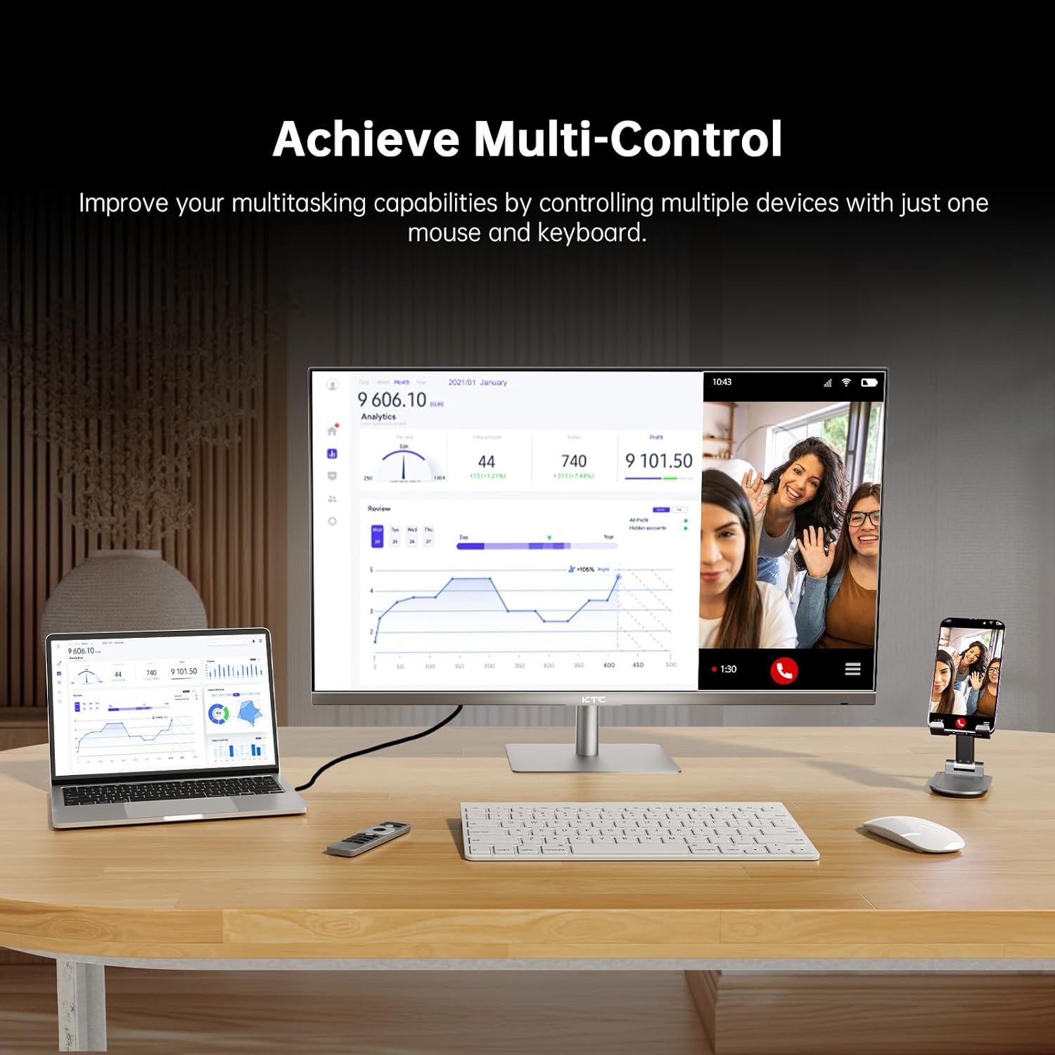 KTC A32Q8 32 Inch 4K Smart Monitor Google System UHD 3840x 2160 with Speakers