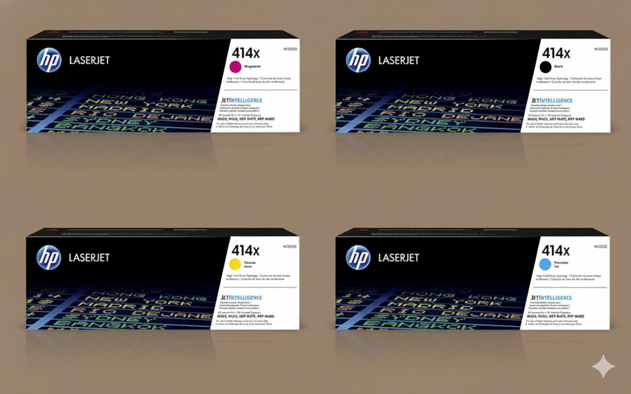 HP 414X High Yield 4-Pack Toner Set BK/C/M/Y for LaserJet M454 M479 Series
