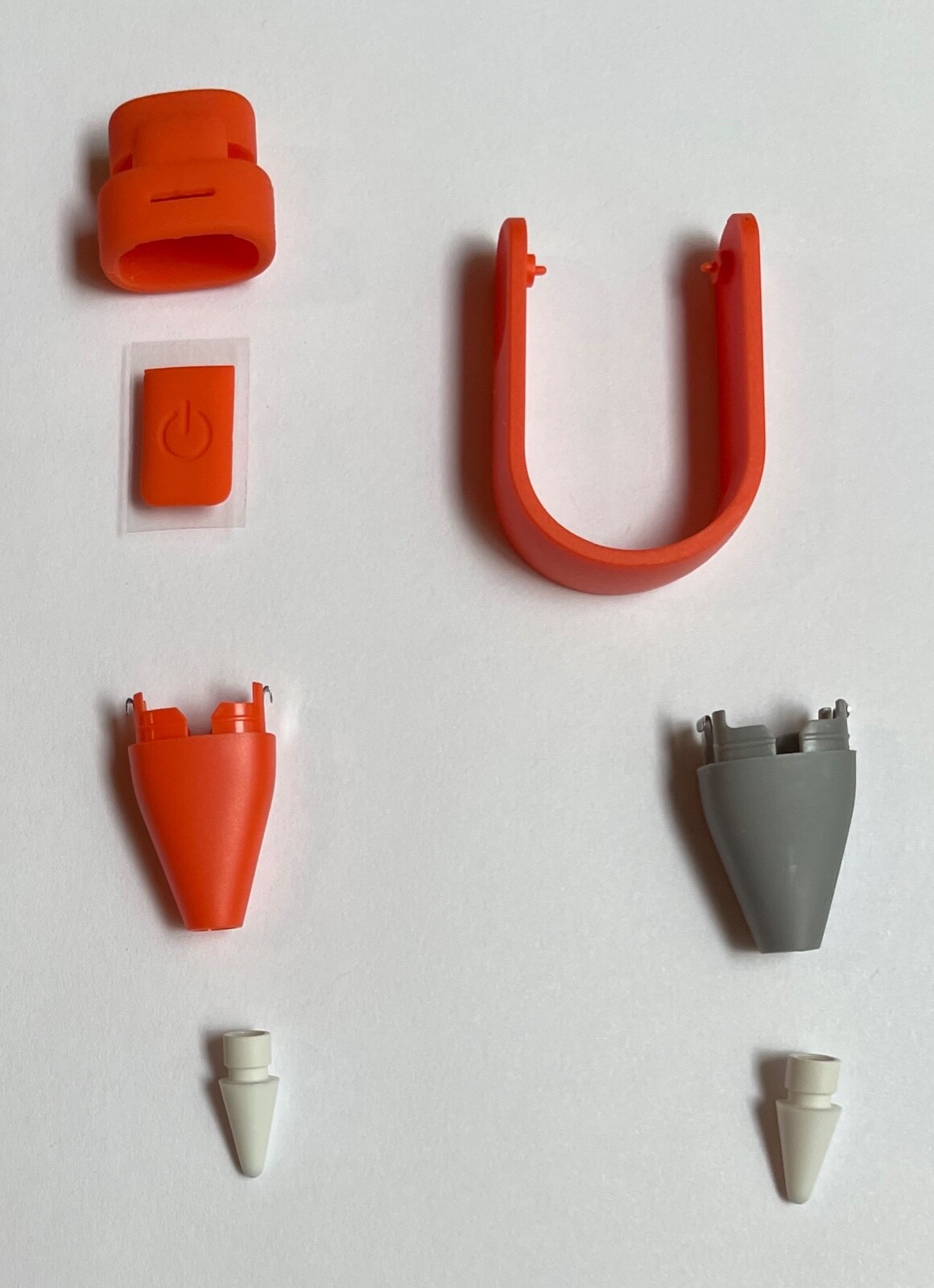 Logitech Crayon Parts: Tip, Tip Cover, Cap, Power Button Orange Gray Grey NEW