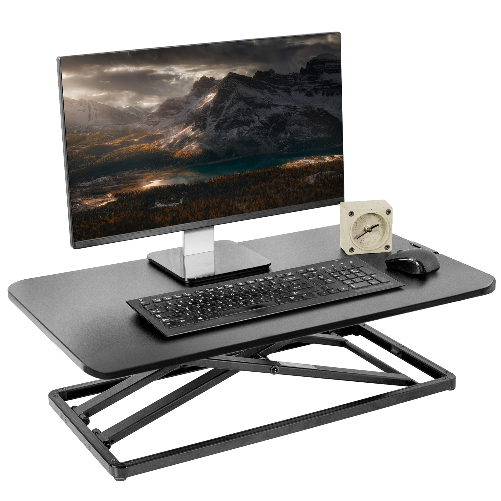 VIVO Economy Height Adjustable 29″ Standing Desk Sit Stand Desktop Monitor Riser