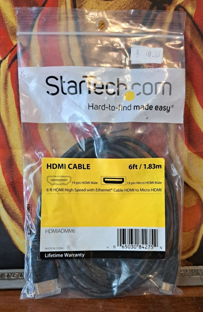 StarTech 6 ft HDMI High Speed with Ethernet Cable to Micro – Male