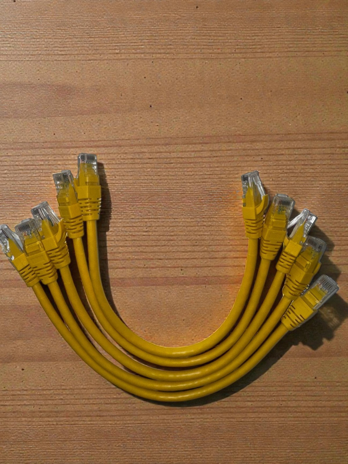 Cat6 Patch Network Cable RJ45 Ethernet 1ft 5Pack Pure Copper Black/Yellow 2 Lot
