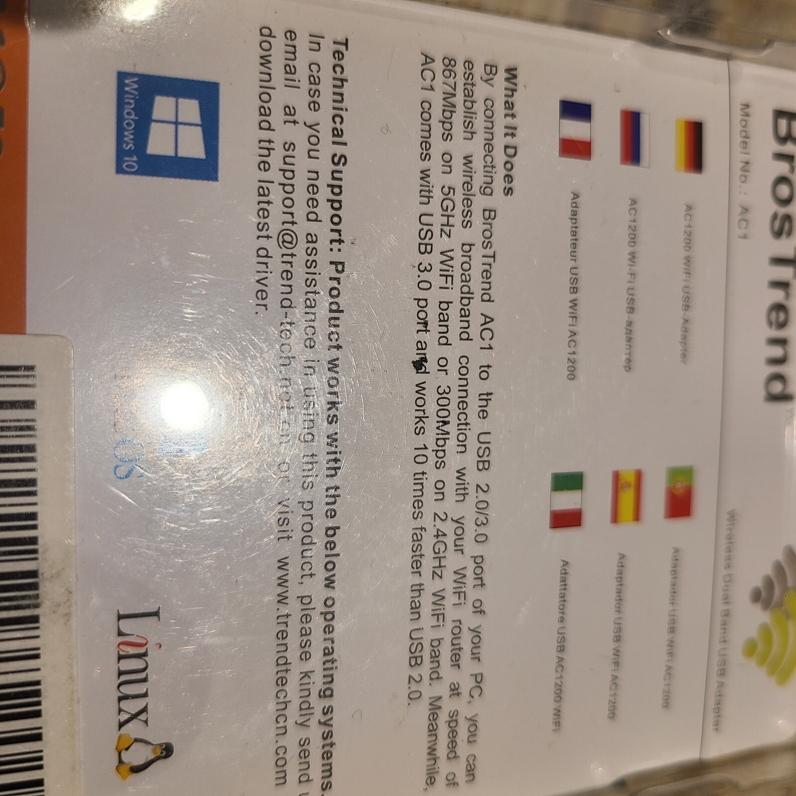 BrosTrend AC1200 Wireless Dual Band USB Adapter