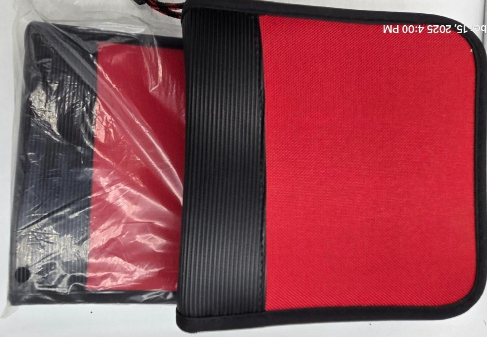 LOT OF 2, RED CD Case 24 Capacity DVD Organizer Travel Disc Storage Holder China