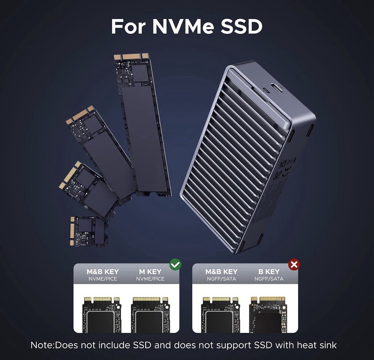 UGREEN 40Gbps M.2 NVMe Enclosure with Aluminum Double-Sided Thunderbolt 4/3/USB4