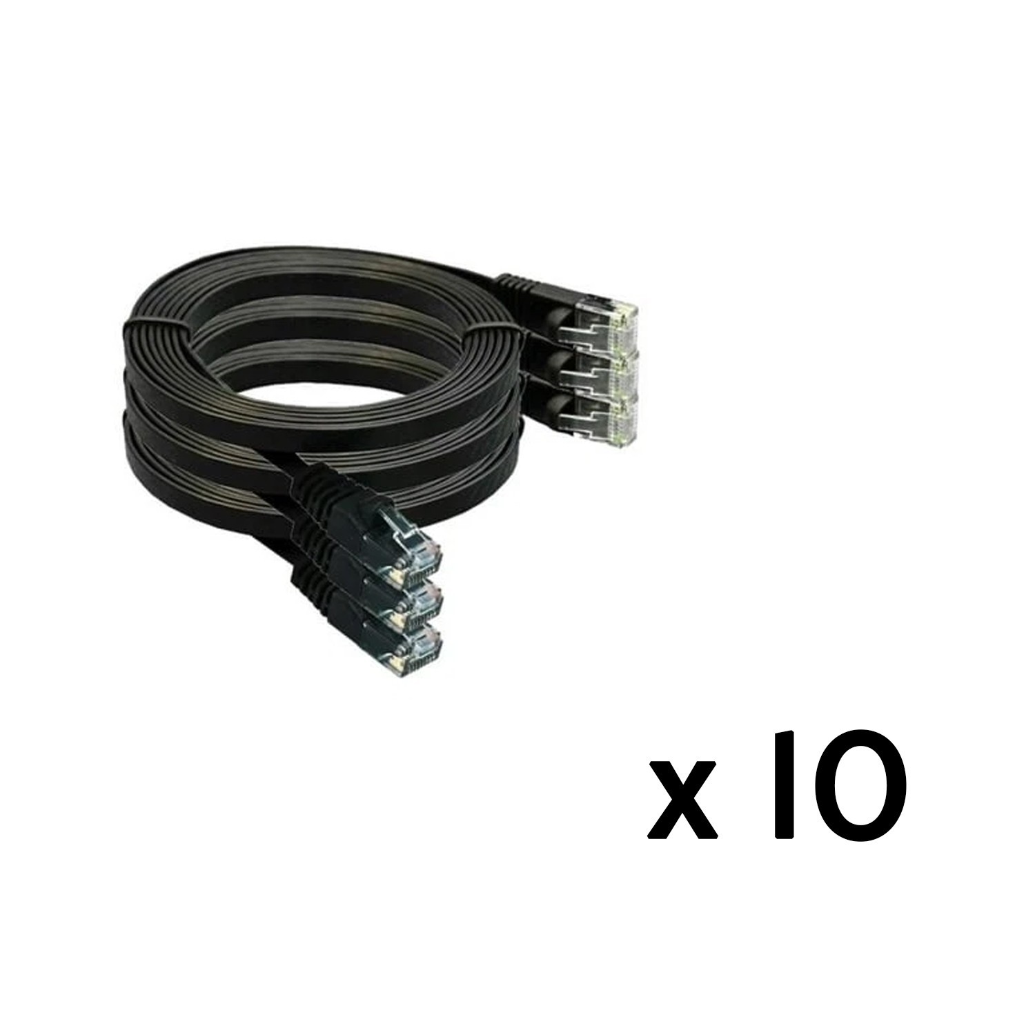 CAT 6a Flat Ethernet 5 Feet Network Cable up to 10Gbps (3 Pack) – Lot of 10