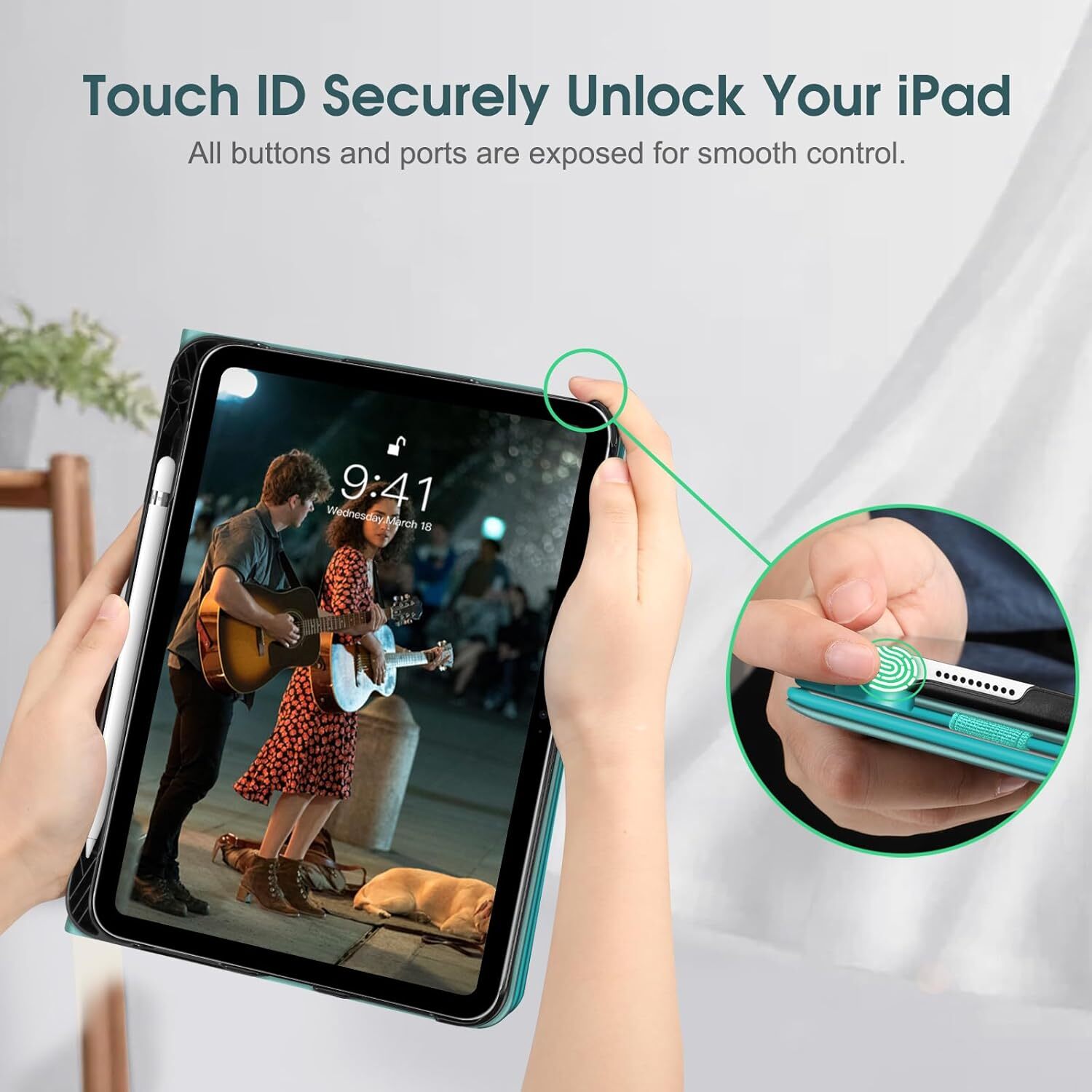 Case for iPad 10th Generation 10.9 Inch (2022) Protective Stand Cover w Pocket