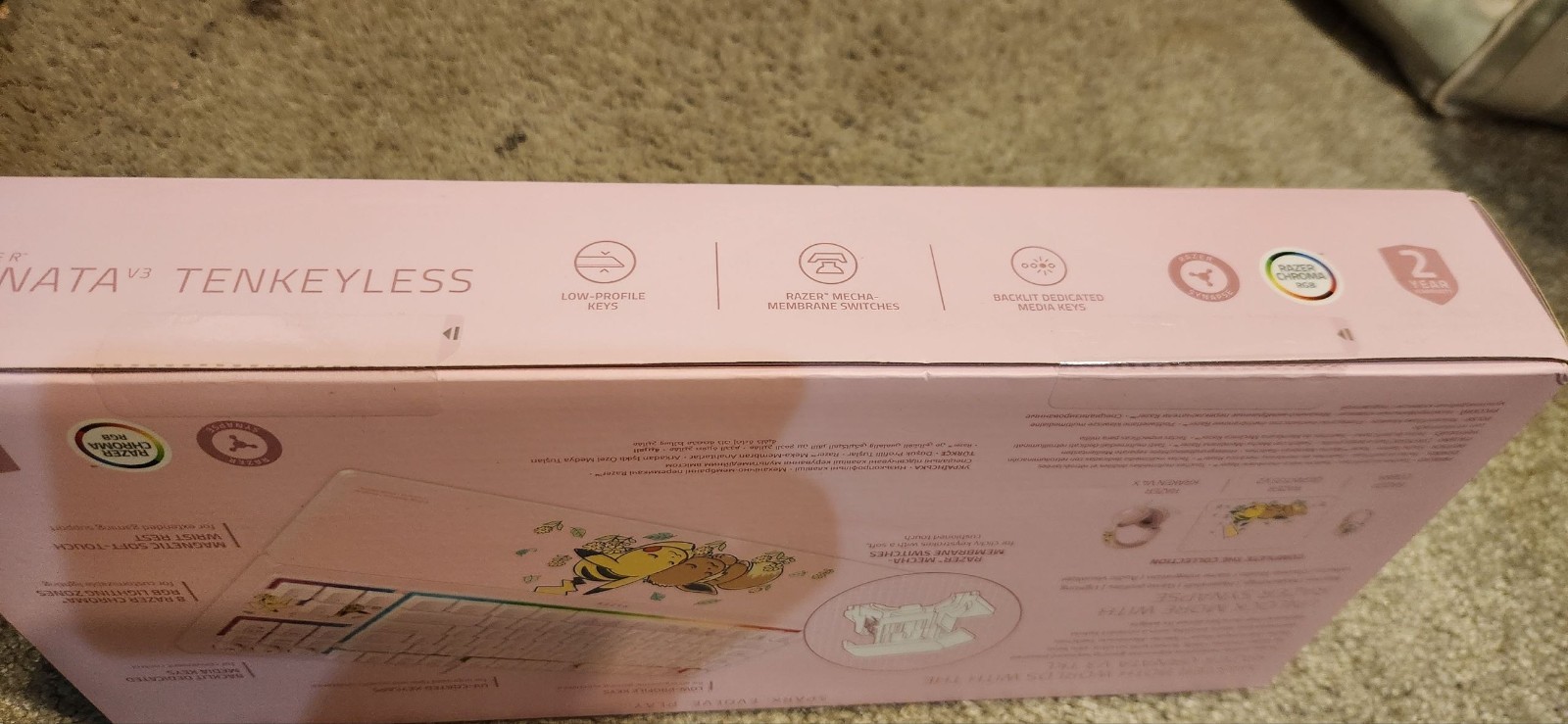 NEW IN BOX Pokemon x Razer Ornata V3 X Tenkeyless Pikachu & Eevee Edition Pink