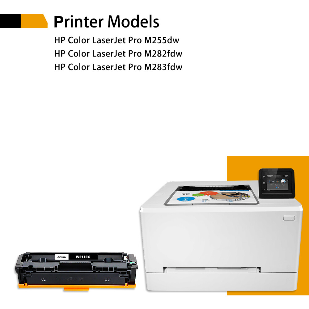 2PK 206X BK Toner Cartridge WIth Chip for HP 206X LaserJet Pro M283 M283fdw M255