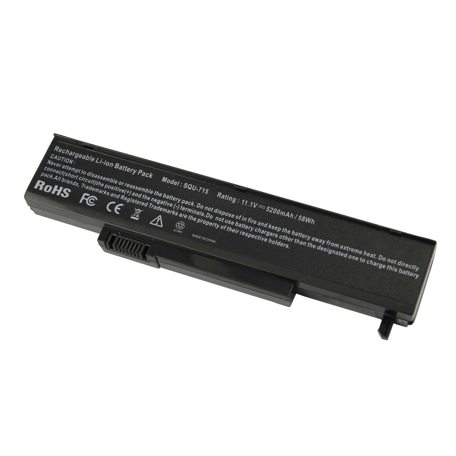 Replacement Laptop Battery for Gateway SQU-715 – 11.1V 6 Cell 5200mAh