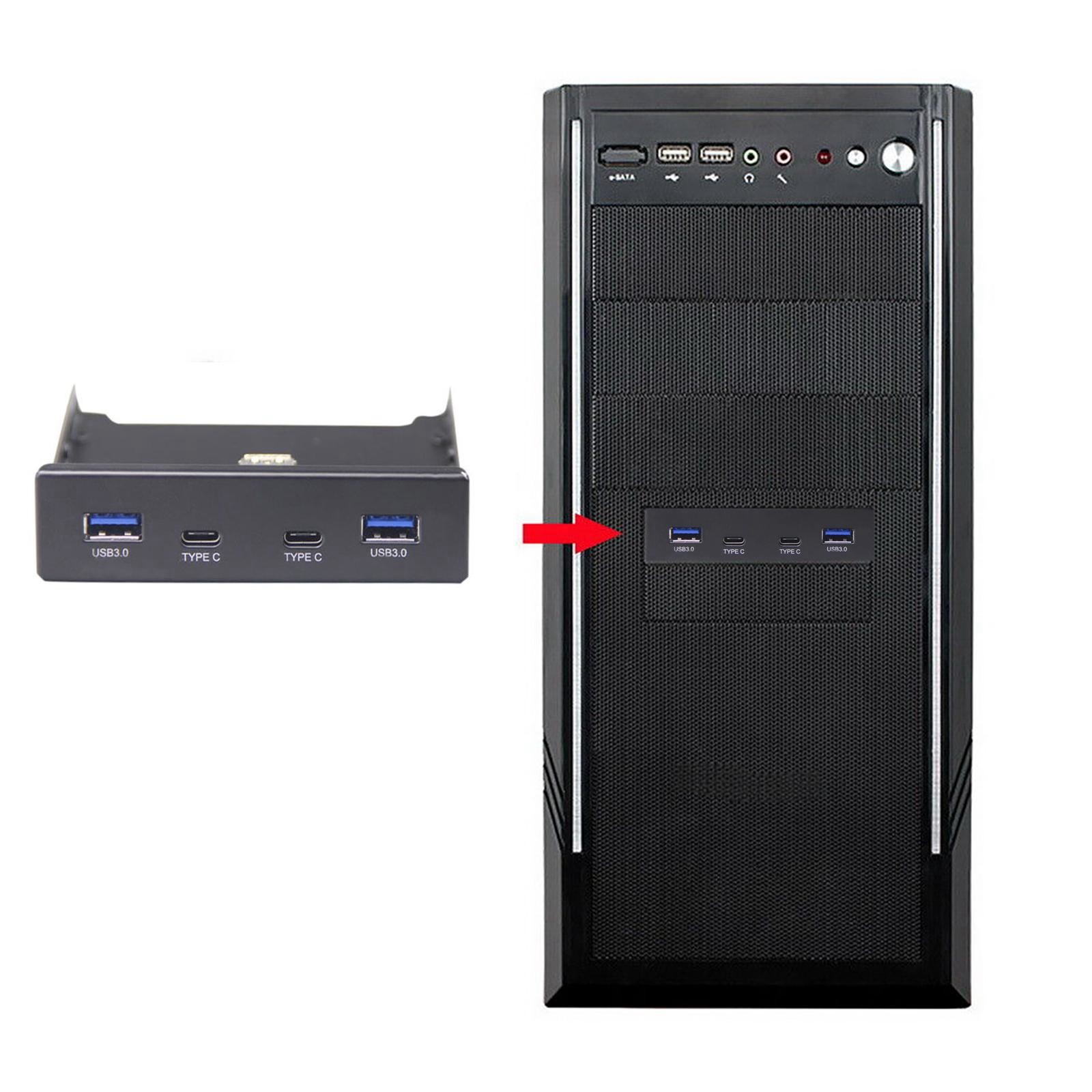 3.5 Inch USB-C USB 3.0 HUB 4 Ports Front Panel Floppy Bay Computer Accessories