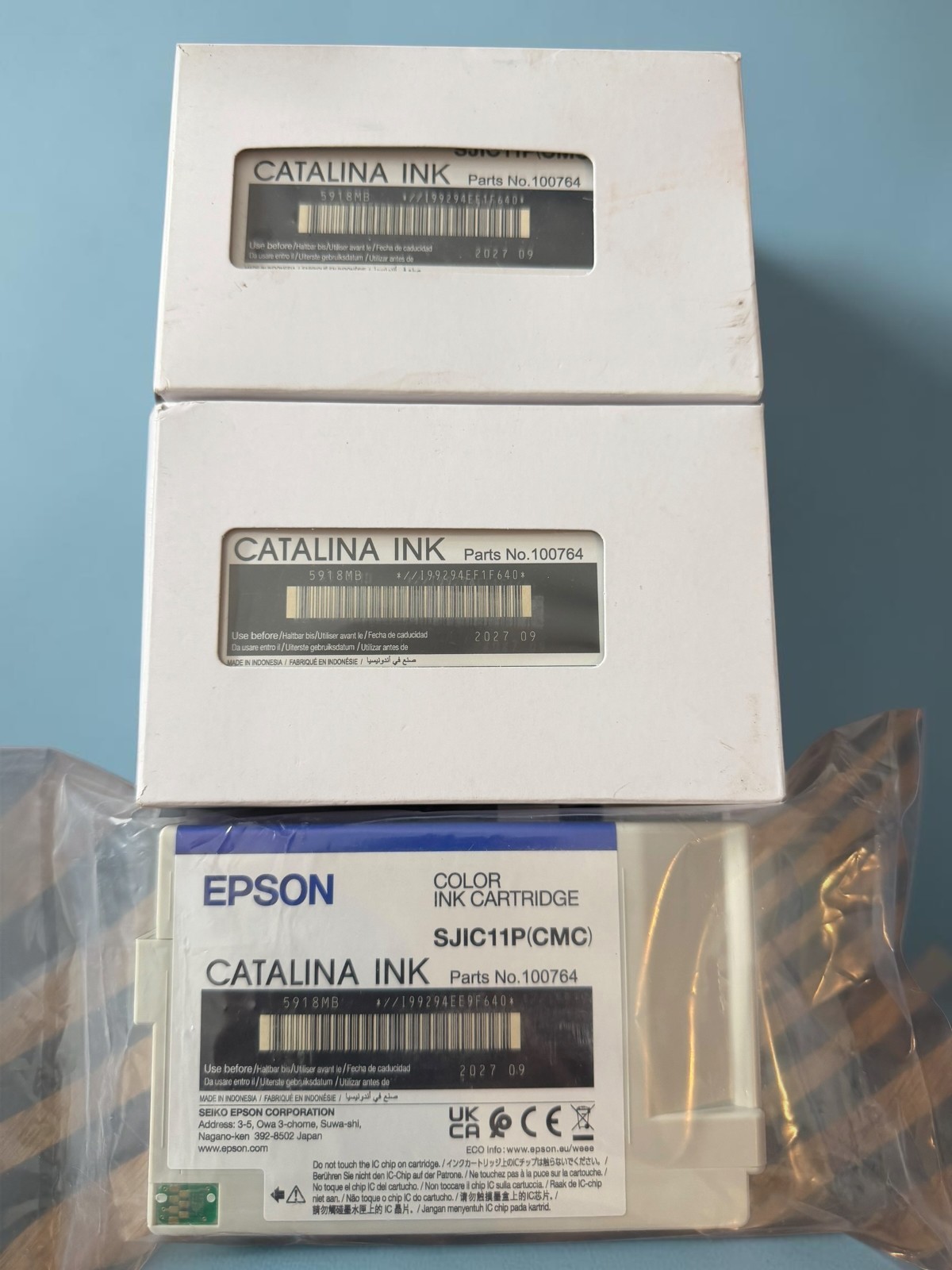 Epson SJIC11P (CMC) Catalina Color Ink Cartridge 100764 Exp 09/2027 Lot of 3