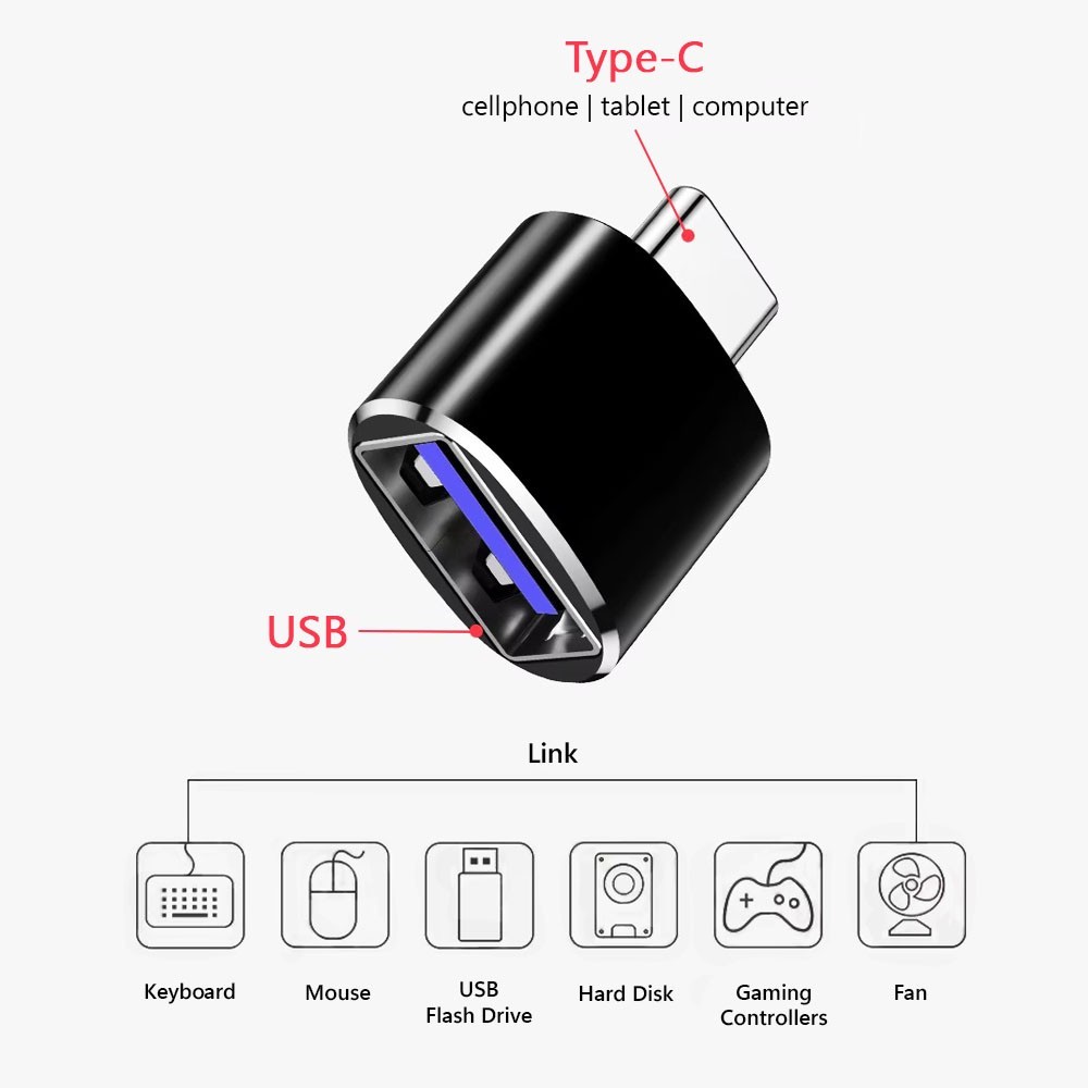 2 Pack Fenzer Type C Adapter USB-C to USB 2.0 Female Port Converter for MacBook
