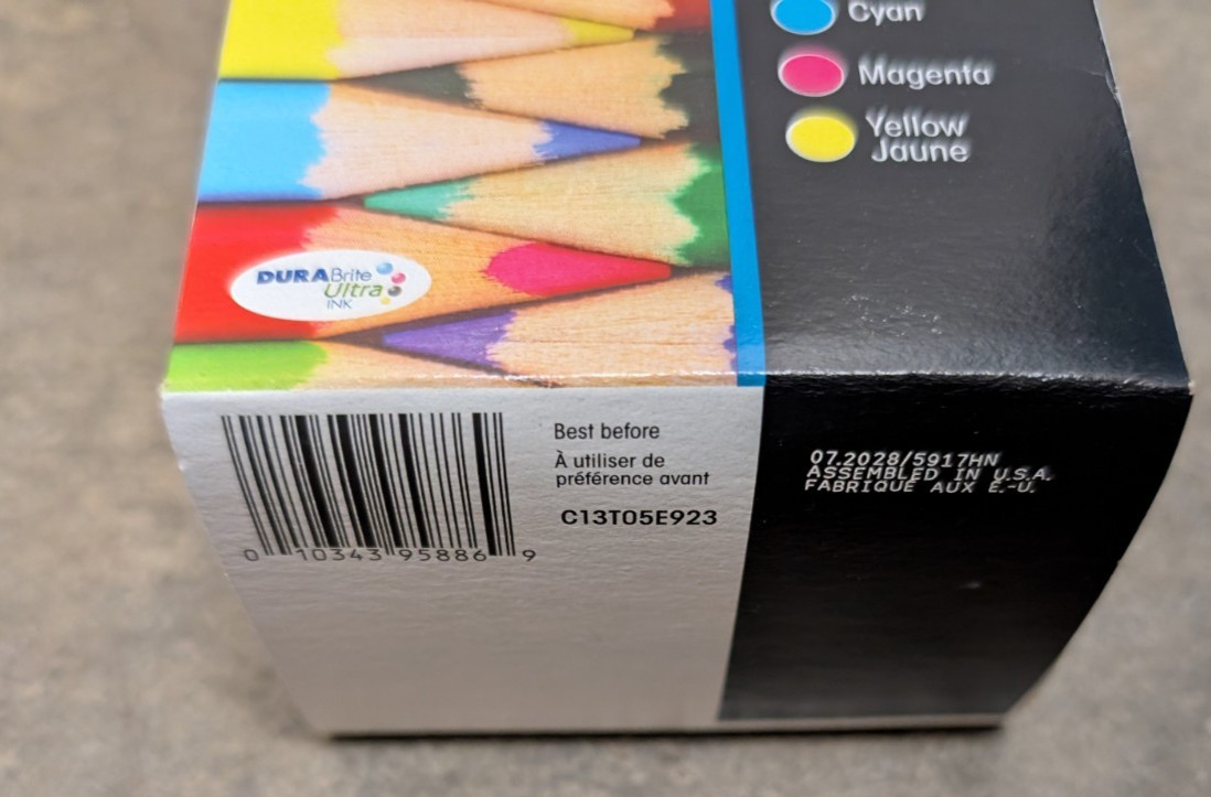 Epson 812XL Ink Cartridges 4-Pack Black Cyan Magenta Yellow Exp 07/2028 Genuine