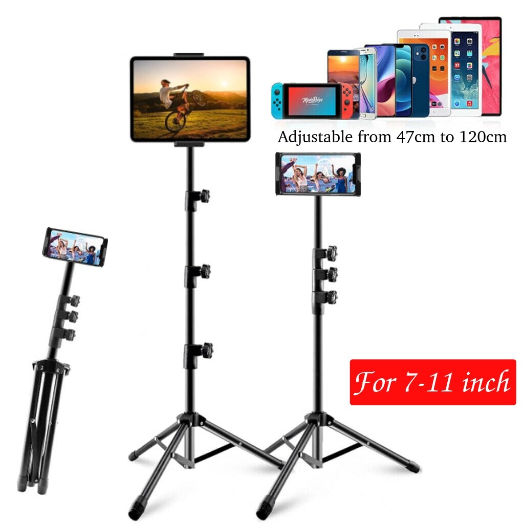 Adjustable Tripod Stand Holder Bracket For iPad 1 2 3 7″-11″ Tablet FLOOR MOUNT