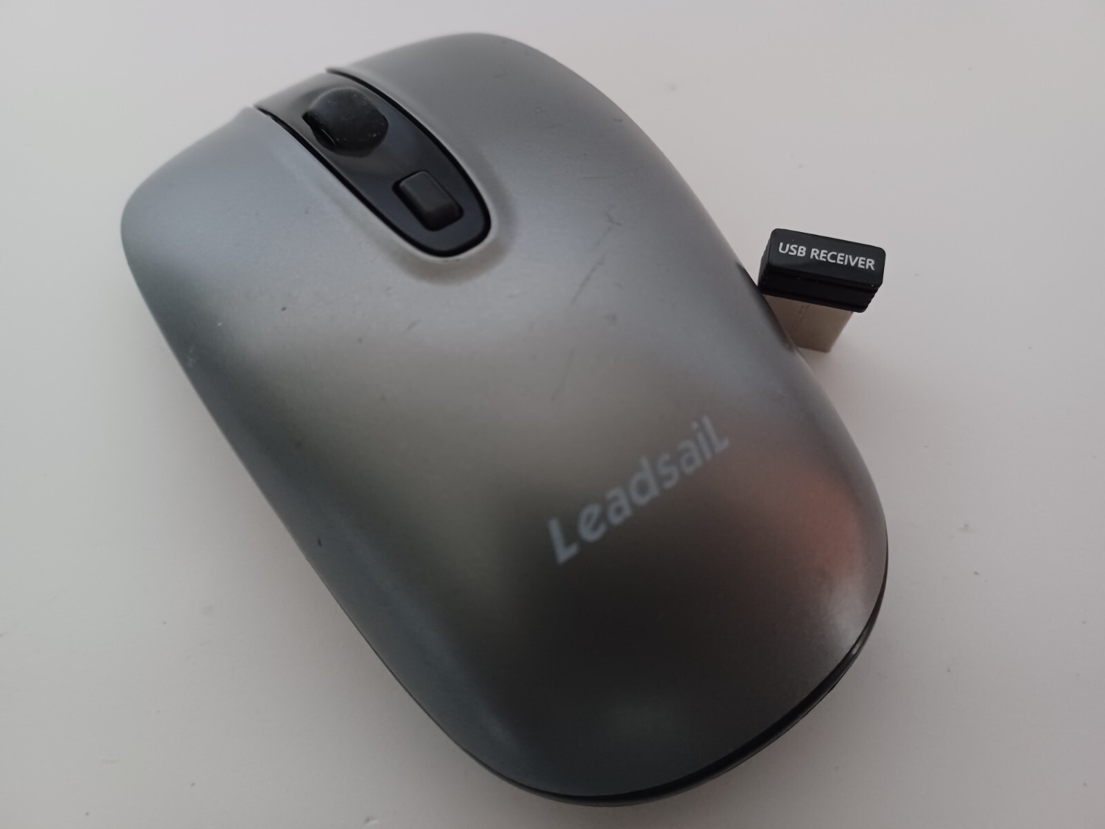 LeadsaiL Rechargeable Wireless Computer Mouse 2.4G Portable Slim Cordless, Grey