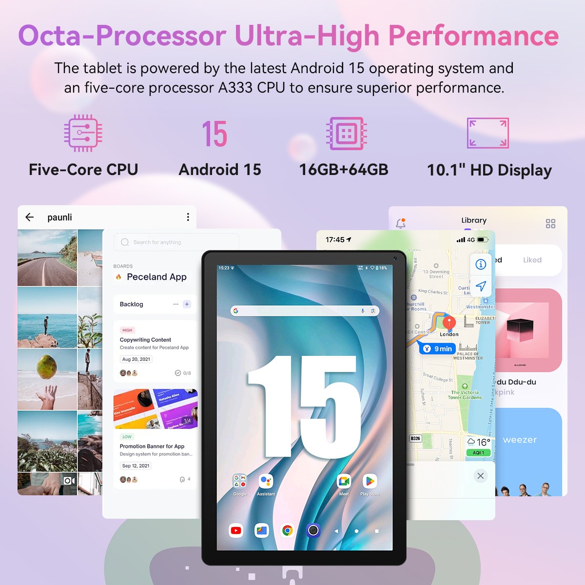 AEEZO Android 10inch Tablet With Google Play GMS 64GB Five Core A333 Widevine L1