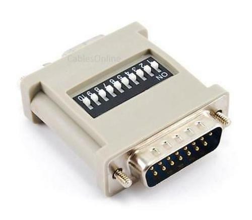 HD15 VGA Monitor Female to DB15 MAC Male Converter Adapter w/ Dip Switches
