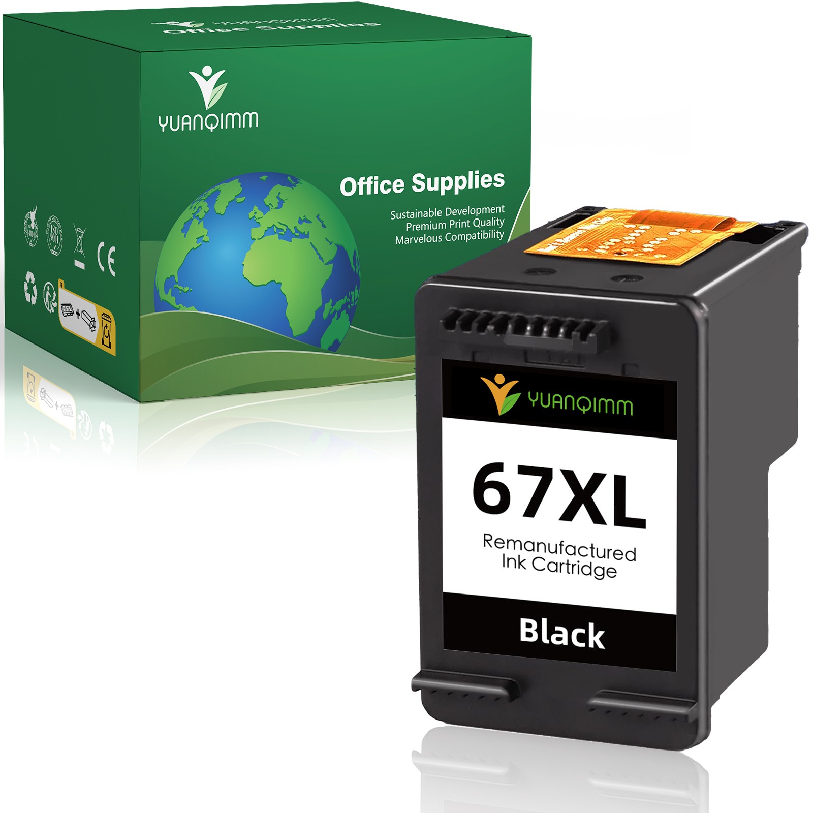 67XL Ink Cartridges for HP 67 Ink Deskjet 2800e 2855e 4255e 4158e Envy 6030 6050