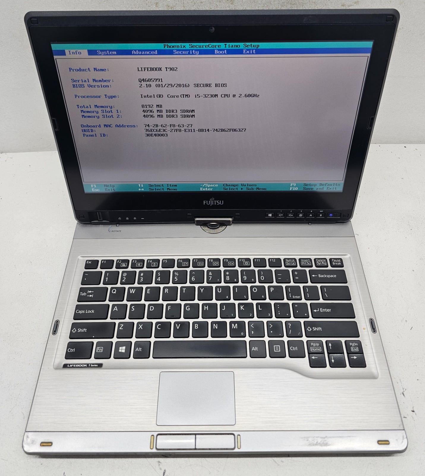Fujitsu LifeBook T902 Laptop Intel Core i5-3230M 8GB Ram NO HD/OS (FL)