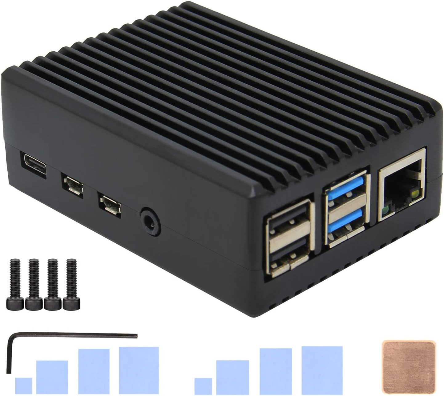 for Raspberry Pi 4 Aluminum Case, Heavy Duty Passive Cooling Metal Case/Housing