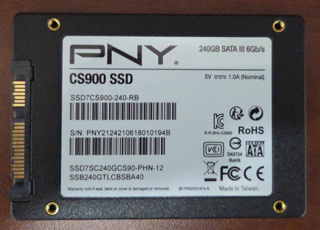 PNY CS900 SSD7CS900240RB 240 GB SATA III 2.5 in Solid State Drive 96% Health