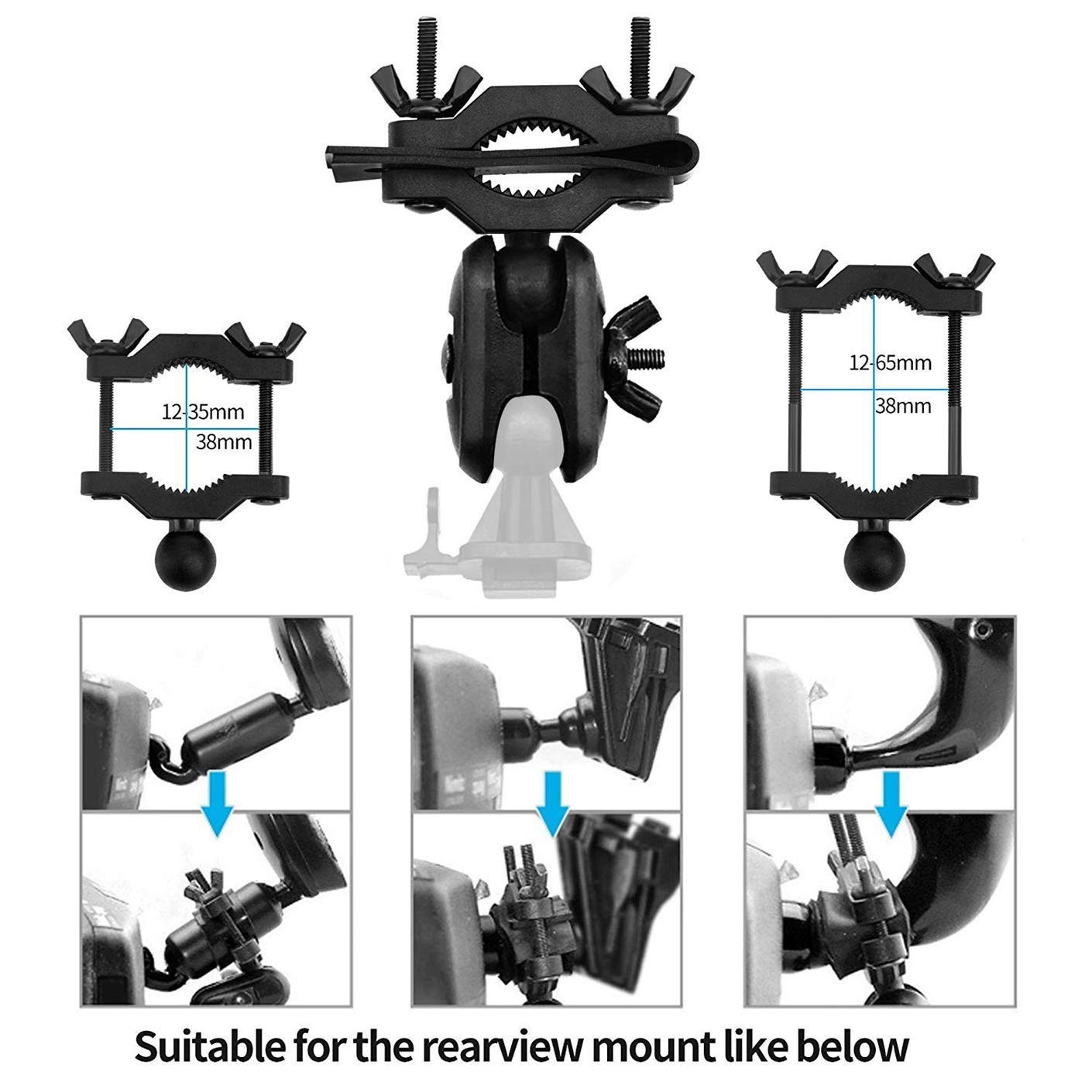 Universal Dash Cam Mount Rear View Mirror Holder with 16 Different Joints