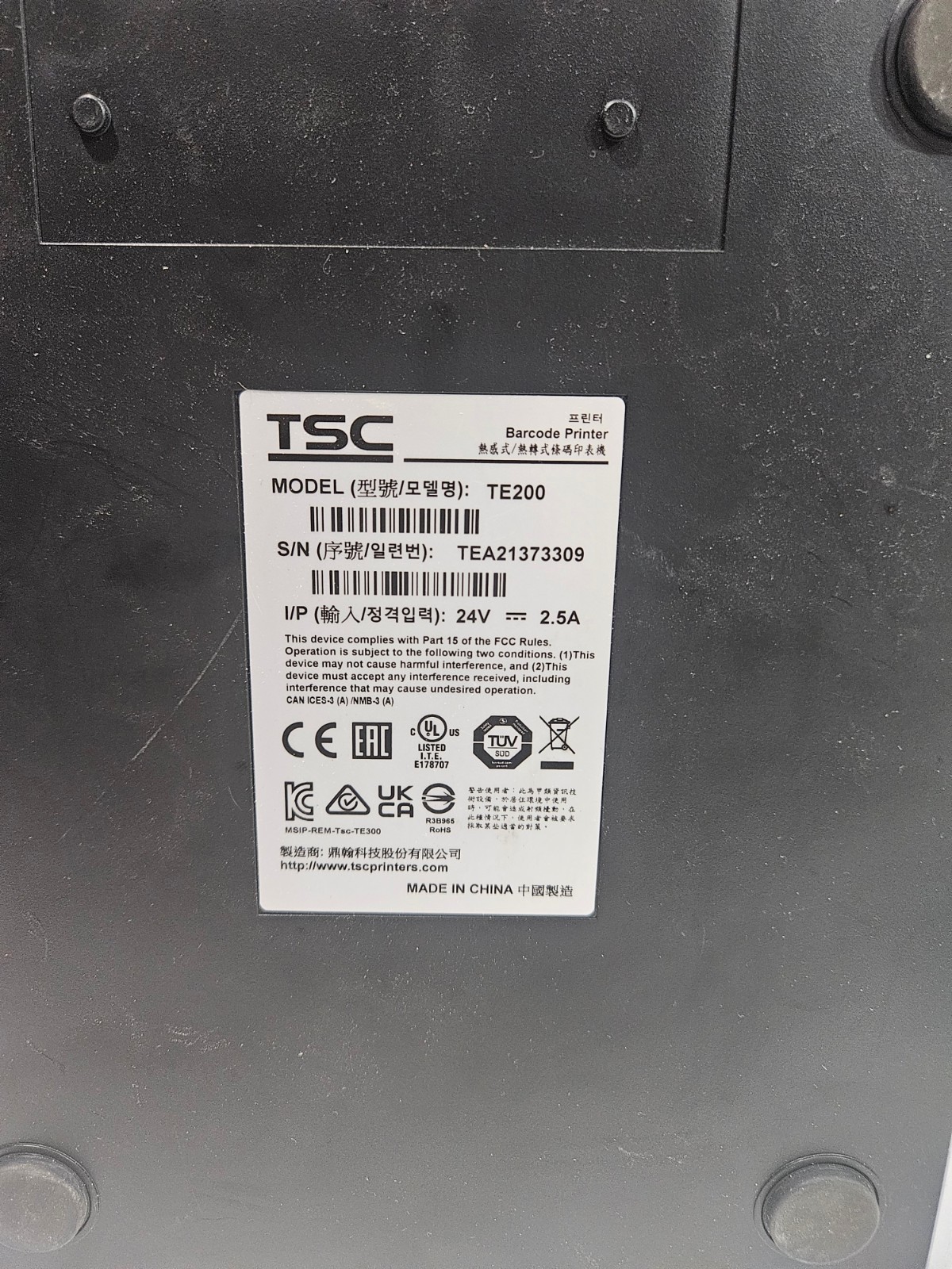 TSC Thermal Label Printer – Tested Working – Buyer Pays Shipping 10-Day Auction
